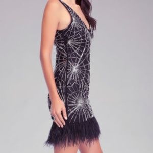 NWT Limited Bebe Aria Black Feather Dress Sz 4
